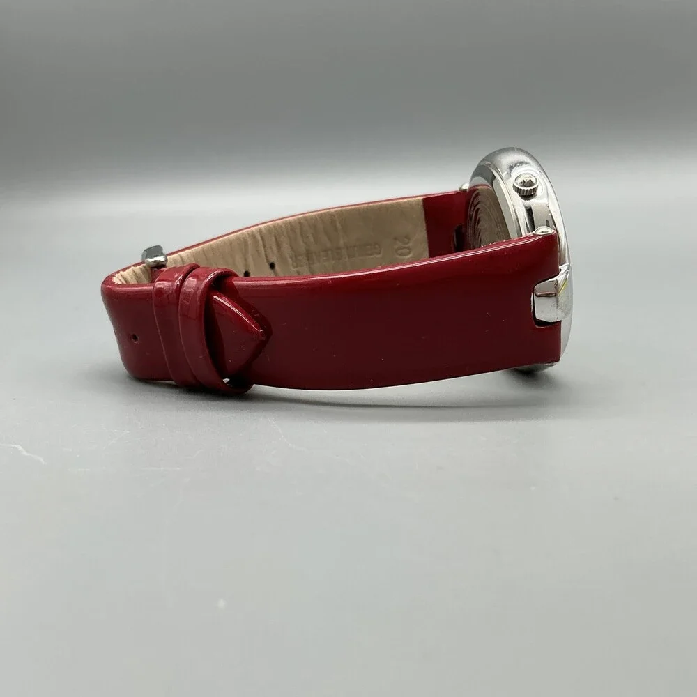 Akribos XXIV Womens Watch 40mm MOP Dial Red Leather Diamond New Battery
